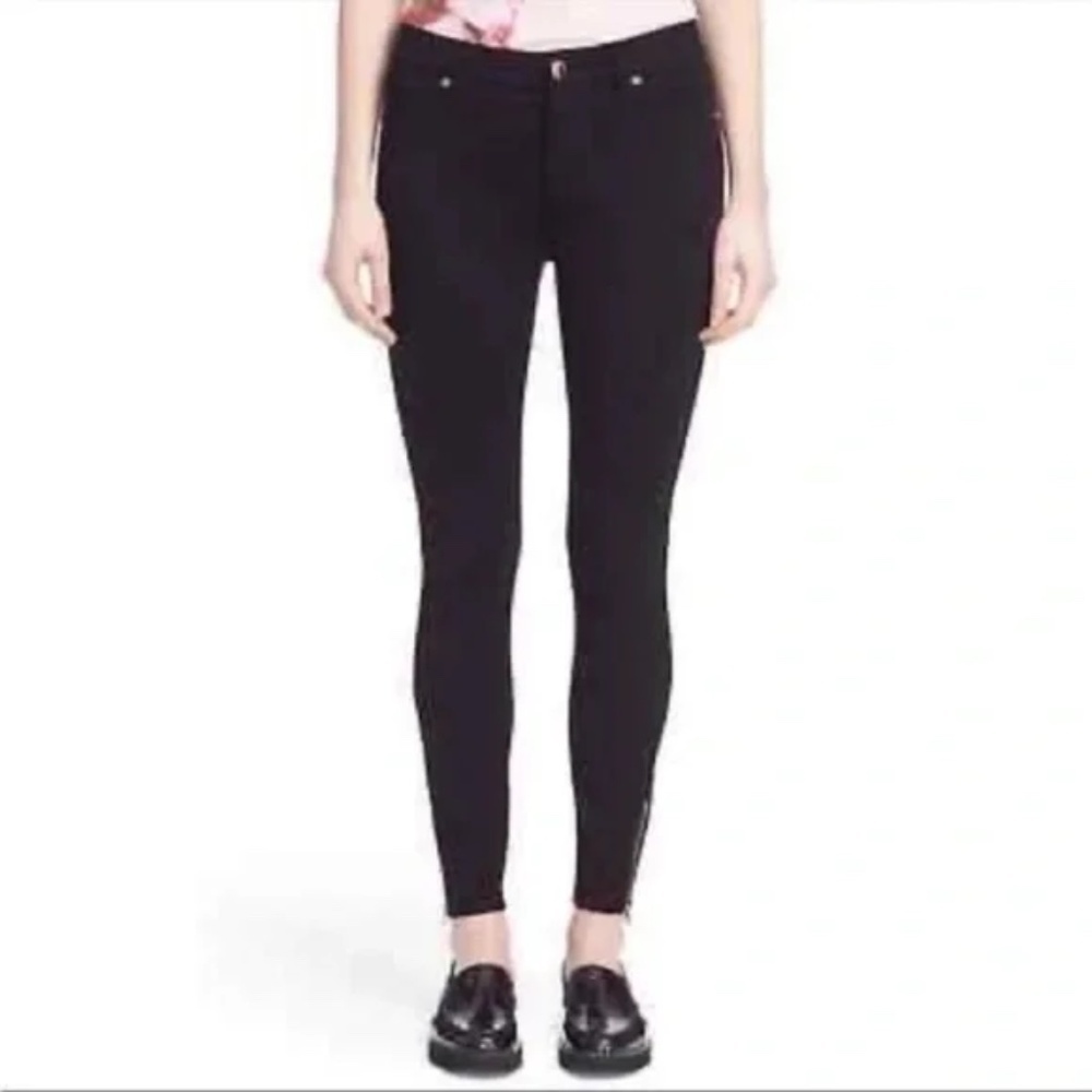 Boden Skinny Zip Ankle Skimmer Jeans in Black Size 4P